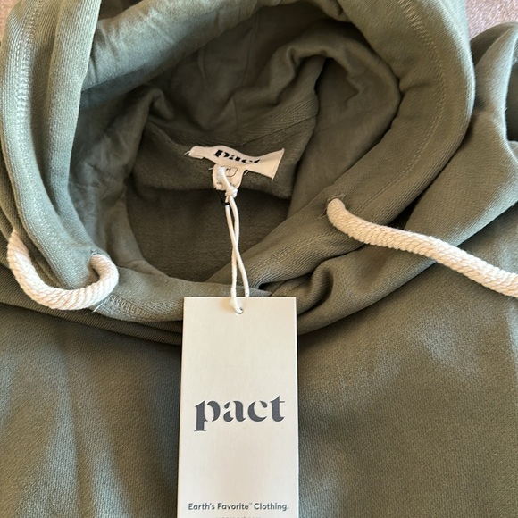 PACT 100% Organic Cotton Cotton Caper One For All Unisex Hoodie Sage (XS) BNWT - Picture 9 of 11